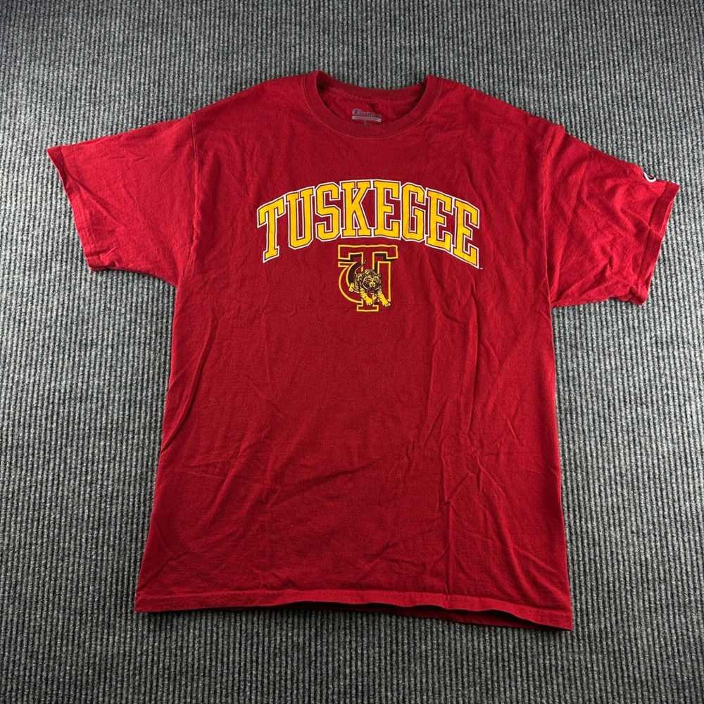 Champion Tuskegee University Golden Tigers T-Shirt Mens Large Red HBCU Graphic